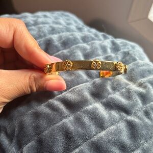 Tory Burch Elegant Gold Bracelet with Textured Accents NWOT